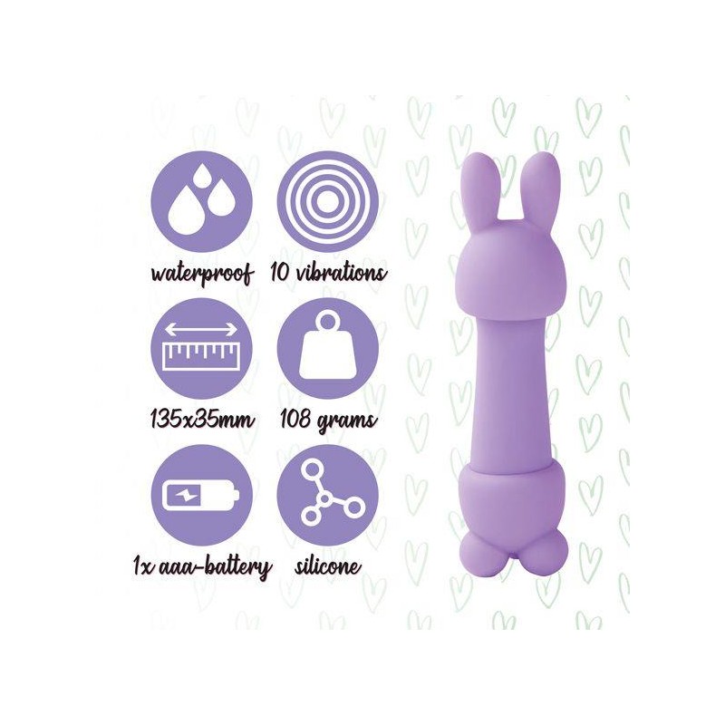 FeelzToys - Mister Bunny Massage Vibrator met 2 Dopjes Paars